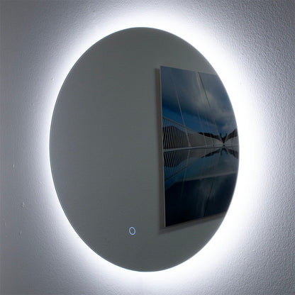 Ronde spiegel zonder frame, met indirect LED verlichting en verwarming