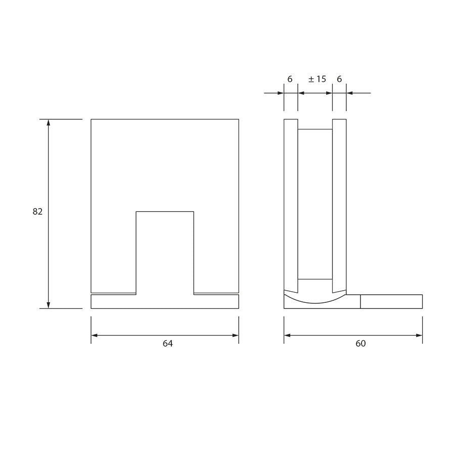 Estlegno scharnierwand/glas 90° enkele schroefplaat