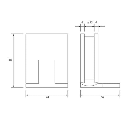 Estlegno scharnierwand/glas 90° enkele schroefplaat